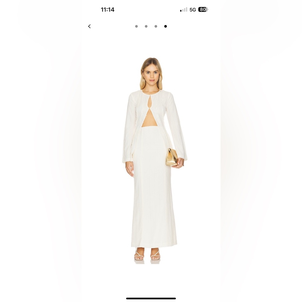 Camila Coelho Elegant White Long Sleeve Dress